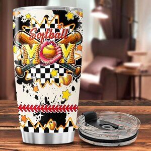 20oz, "Softball Mom" Stainless Steel Tumbler - New